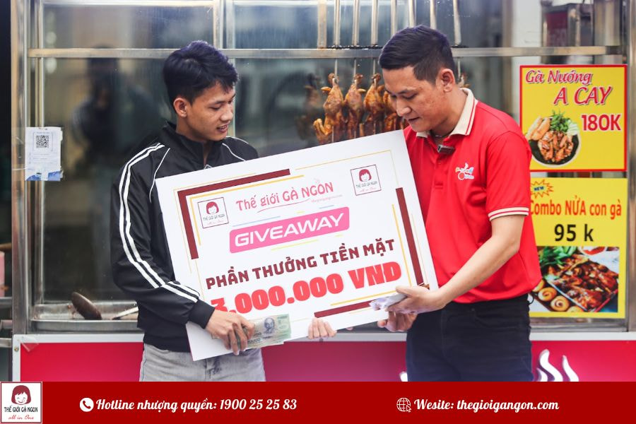 7 khách hàng may mắn nhận thưởng 3 triệu từ Thế Giới Gà Ngon