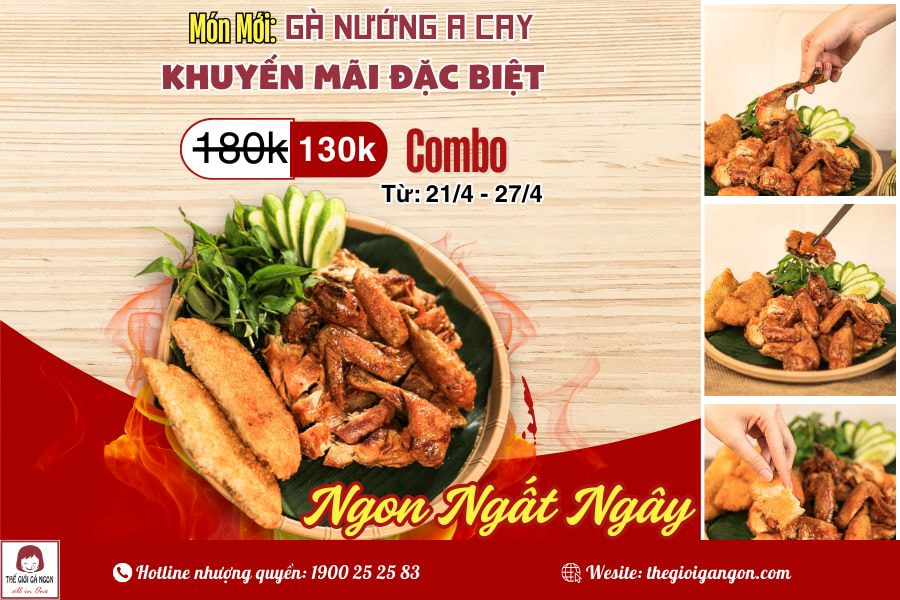 Gà nướng khuyến mãi cực sốc - Giảm ngay 50K Combo Gà nướng A Cay