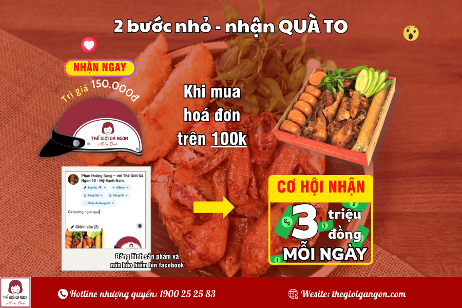 2 bước nhỏ nhận quà to tại Giveaway Thế Giới Gà Ngon “cho đi điên cuồng lan tỏa món ngon”