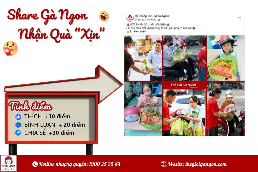 Chia sẻ bài viết - Săn quà triệu đồng cùng Thế Giới Gà Ngon