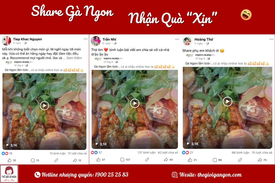 Sự kiện tuần 3 Thế Giới Gà Ngon: Chia sẻ ngay - Nhận quà liền tay