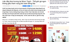 thế giới gà ngon khai trương tại Nhơn Trạch